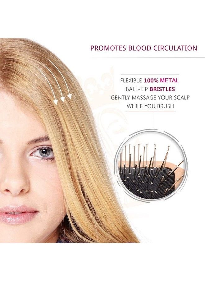 MAJESTIQUE - Wood Hair Brush And Detangle Tail Comb Instead Of Brush Cleaner Tool Flat Hair Brush Eco Friendly For Women Men And Kids Make Thin Long Curly Hair Health And Massage Scalp - Image 1