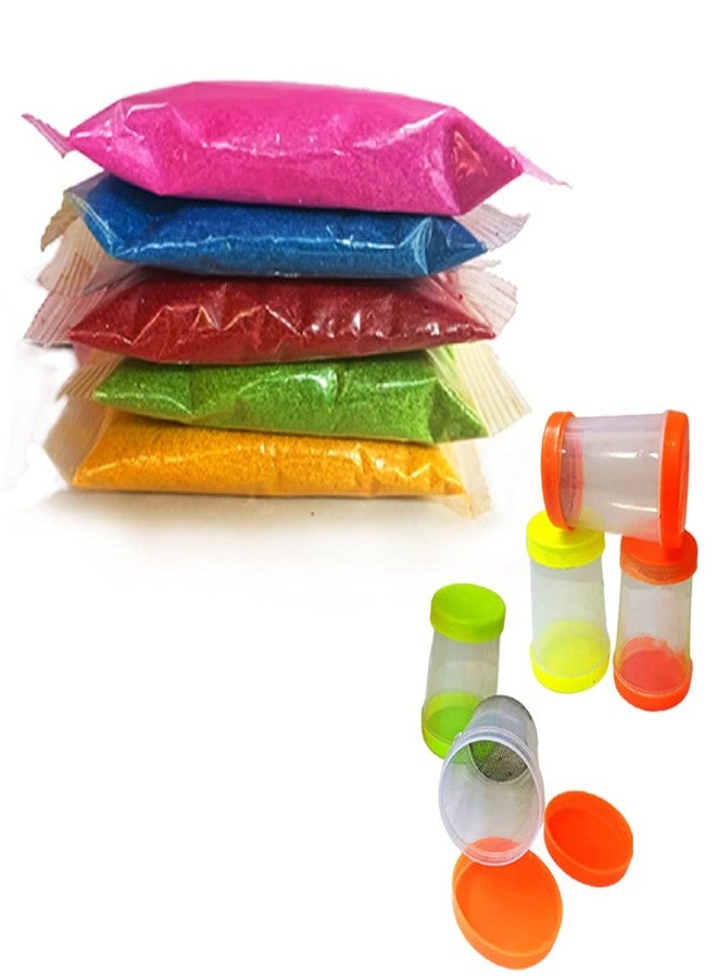 CraftVatika Floor Decoration Kit Rangoli Making Tools Color Powder Pouches with Multicolor Color Filler Diwali Navratri Pongal Onam Pooja Temple Decorations - Image 3