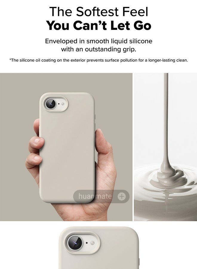 huanmate Apple iPhone 16e Silicone Cover Titanium - Premium 2.0mm TPU Silicon, Enhanced Camera Protection with Lens Shield, Shockproof & Water-Proof Cover for Apple iPhone 16e - Image 5