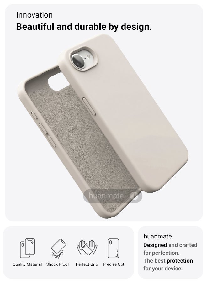 huanmate Apple iPhone 16e Silicone Cover Titanium - Premium 2.0mm TPU Silicon, Enhanced Camera Protection with Lens Shield, Shockproof & Water-Proof Cover for Apple iPhone 16e - Image 2