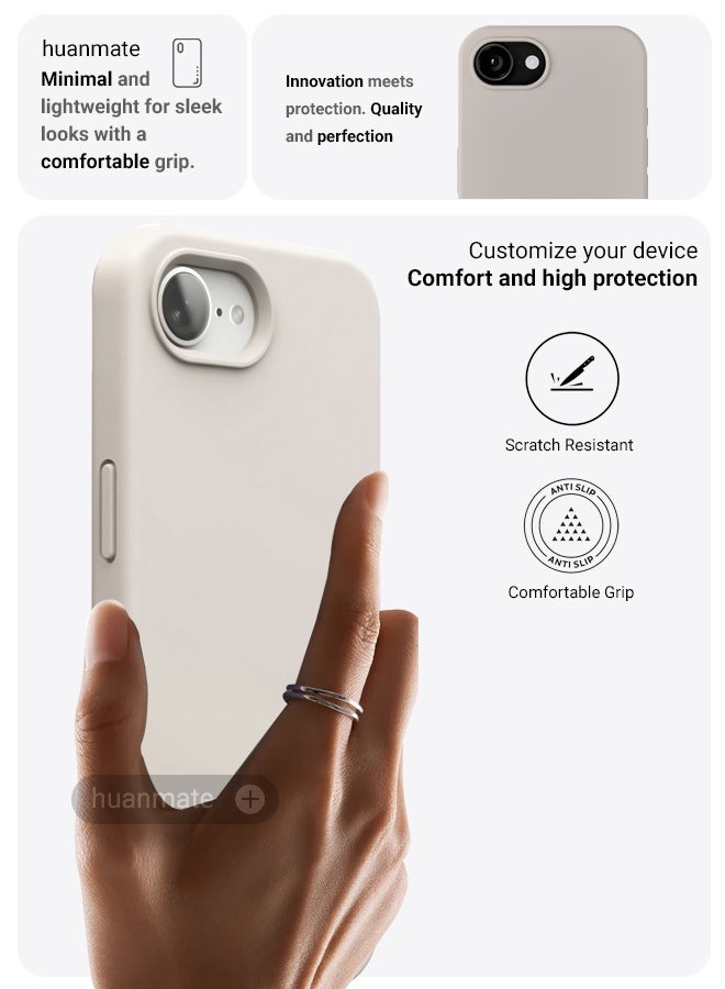 huanmate Apple iPhone 16e Silicone Cover Titanium - Premium 2.0mm TPU Silicon, Enhanced Camera Protection with Lens Shield, Shockproof & Water-Proof Cover for Apple iPhone 16e - Image 3