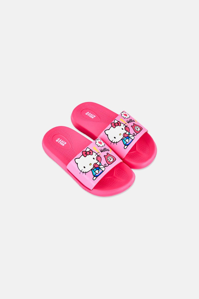 Sanrio Kids Girl Hello Kitty Slip On Slides, Pink - Image 2