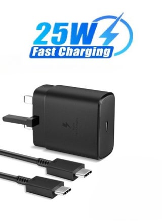 Triple fast charger 25W with Type-C port + Type-C charging cable - compatible with Samsung phones - pzsku/Z9DDB5EF7B1EC945F6A7CZ/45/_/1724290641/d9aae701-5e5f-42f5-bae6-077626cb74df