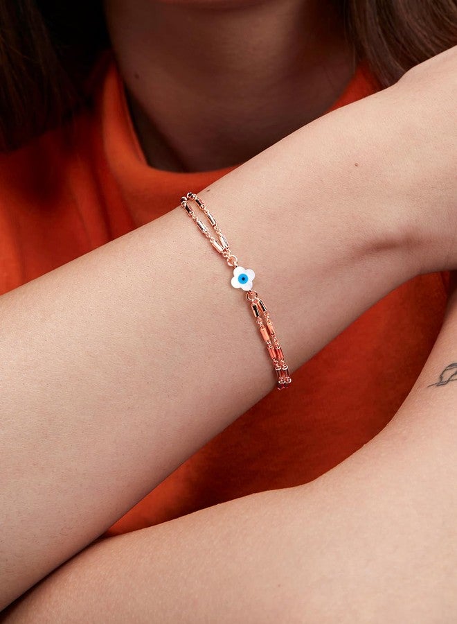 مينوتيا سوار MINUTIAE مطلي بالذهب الوردي ومرصع بالكريستال للنساء والفتيات_MNT0372FL_RG - Image 3