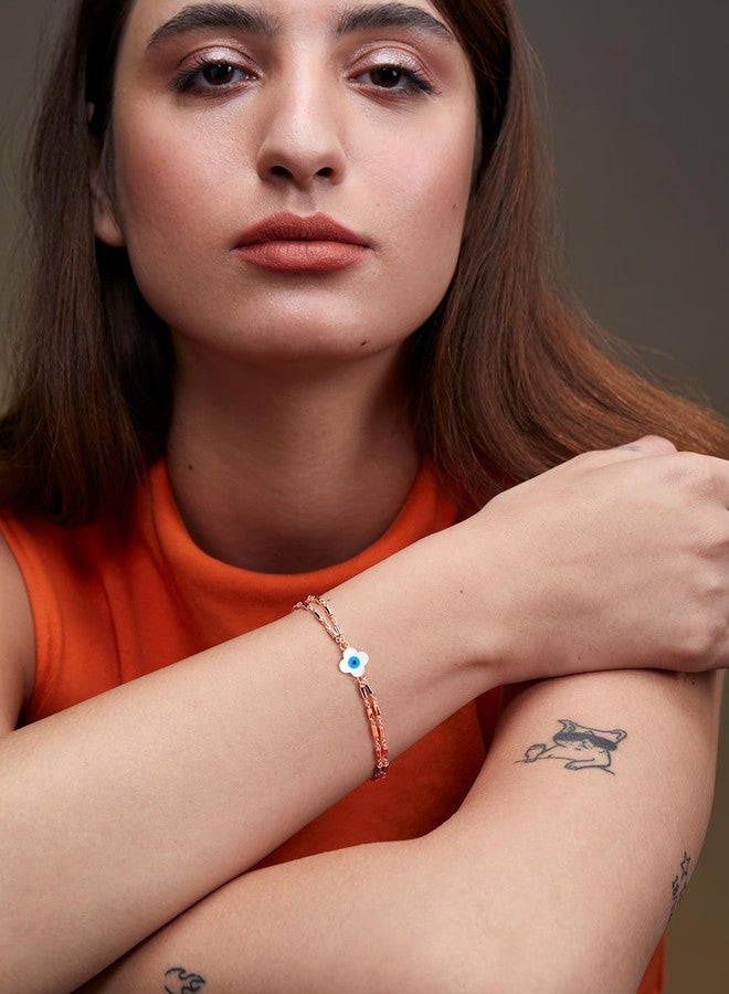 مينوتيا سوار MINUTIAE مطلي بالذهب الوردي ومرصع بالكريستال للنساء والفتيات_MNT0372FL_RG - Image 5