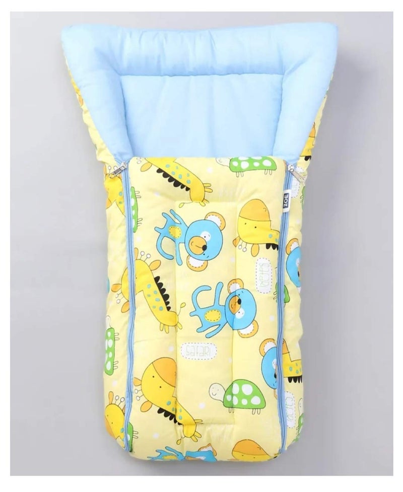 CUSTOMARY Cotton Baby 2 In 1 Sleeping Bag/Carry Bag/Bedding Set/Gift Set (0 To 3 Month Yellow) Lightweight - Image 2
