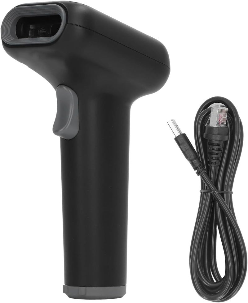 Jeanoko Barcode Scanner HighSpeed Code Reader Automatic QR Code Scanner for Shop Office Library Warehouse, ABS Material Black, 1 - Image 1