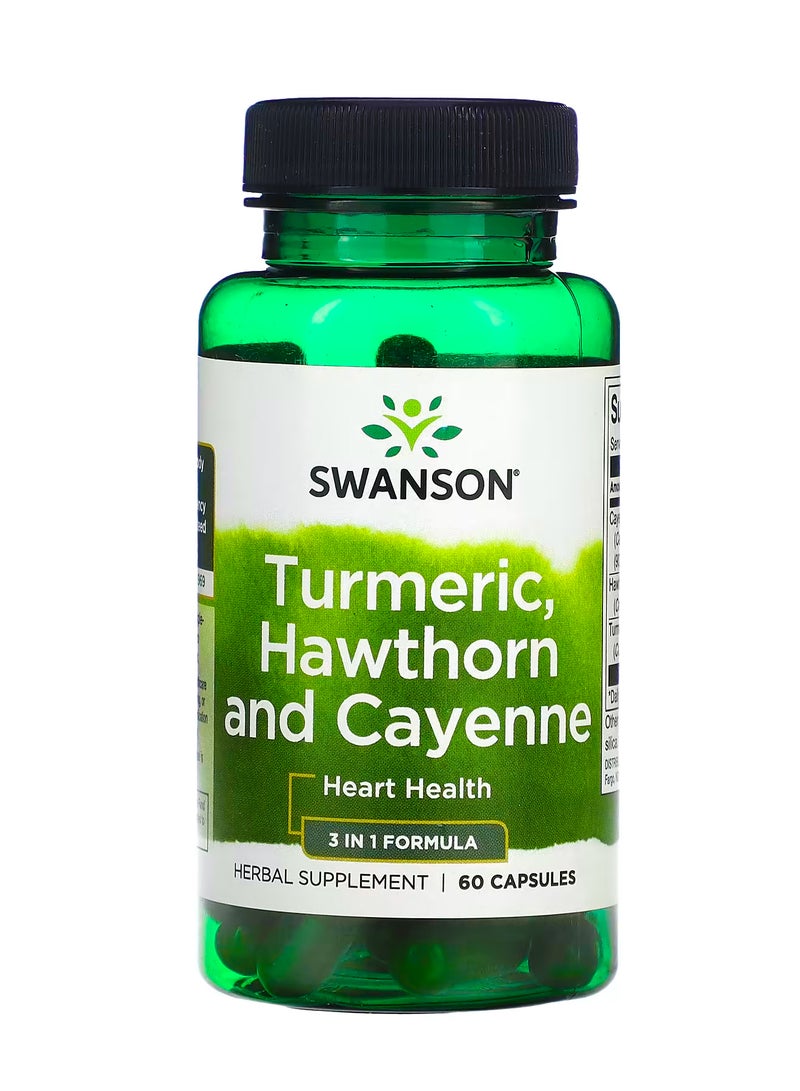 SWANSON Turmeric Hawthorn and Cayenne 60 Capsules