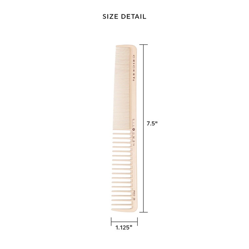 Cricket Silkomb Pro-20 All Purpose Hair Cutting Comb - Silicone-Injected, Seamless Teeth with Dual Tooth Pattern for Precision Cutting, Styling, Ideal for All Hair Types - Image 4