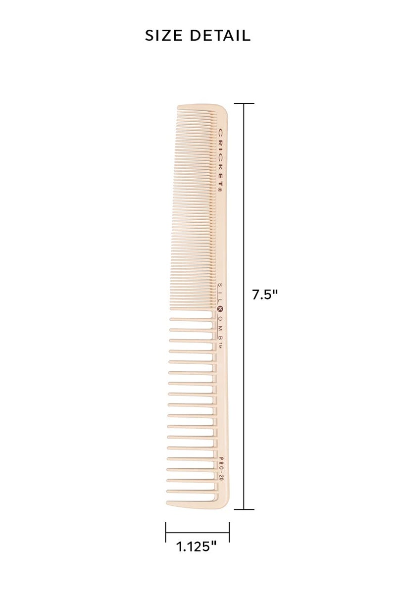 Cricket Silkomb Pro-20 All Purpose Hair Cutting Comb - Silicone-Injected, Seamless Teeth with Dual Tooth Pattern for Precision Cutting, Styling, Ideal for All Hair Types - Image 2