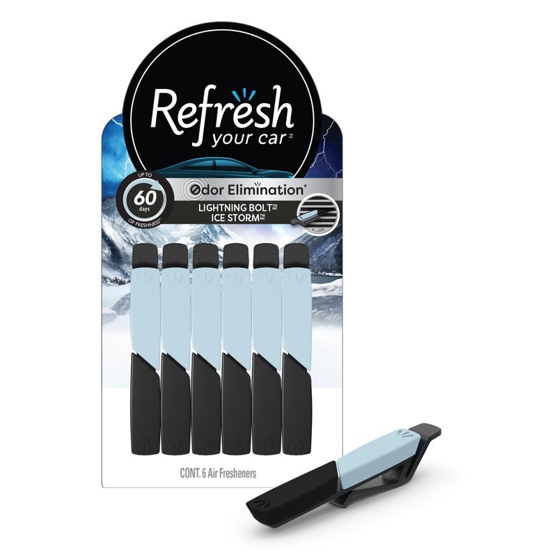 RefreshYourCar معطر هواء السيارة من ريفريش يور كار - عصي تهوية برائحة عاصفة الجليد بومضة البرق - عبوة 6 قطع - Image 3