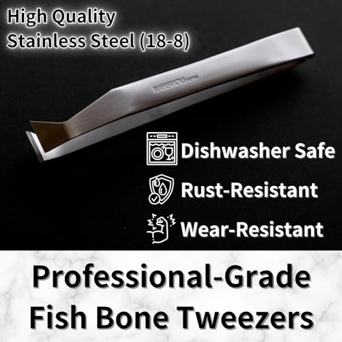RANSHOU Professional Fish Bone Tweezers, Made in JAPAN, Japanese Stainless Steel Pin Bone Tweezers Remover for Salmon, Sushi, and Sashimi - Image 4