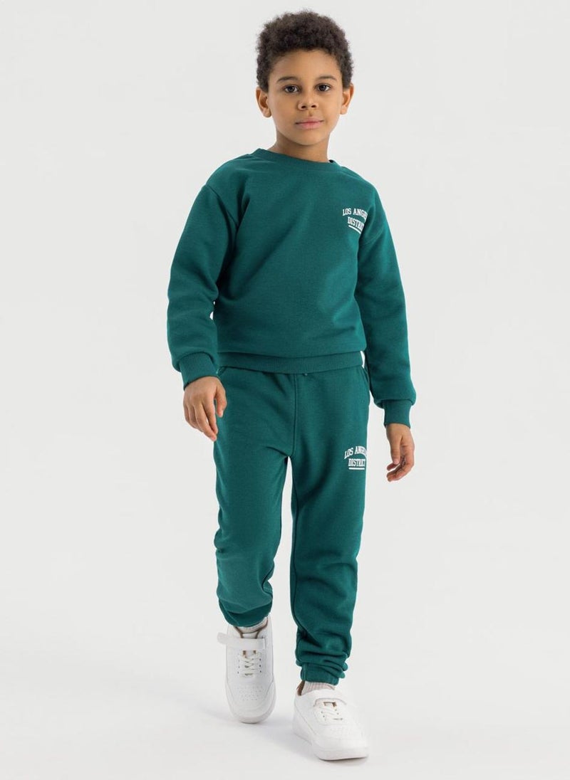 MINOTI Boys Kids Tracksuit with Print – 2 Piece Set - Image 1