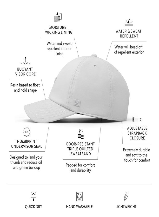 melin Legend Hydro, White, Men's Performance Dad Hat, Relaxed Fit, Water-Resistant Baseball Cap for Men & Women, Golf & Workout Hat, Medium-Large - Image 2