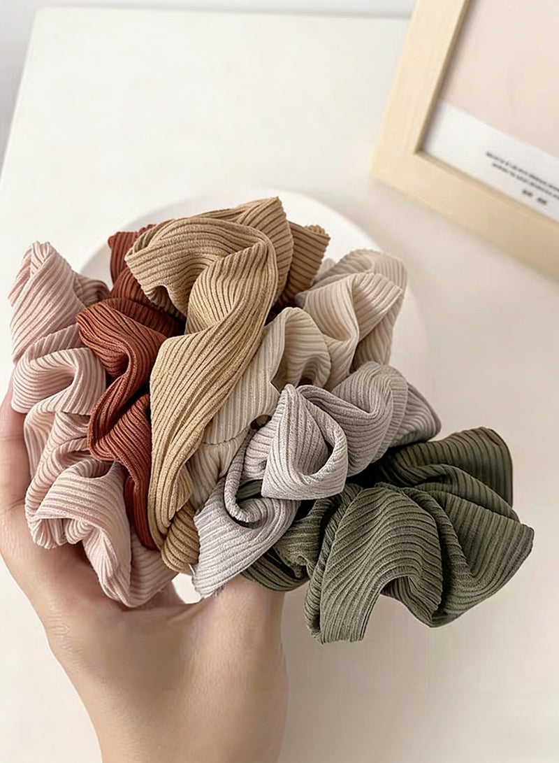 طقم ٦ رابطات شعر من الحرير مطاطية أشرطة شعر من الشيفون الناعم رابطات شعر لطيفة - Image 5