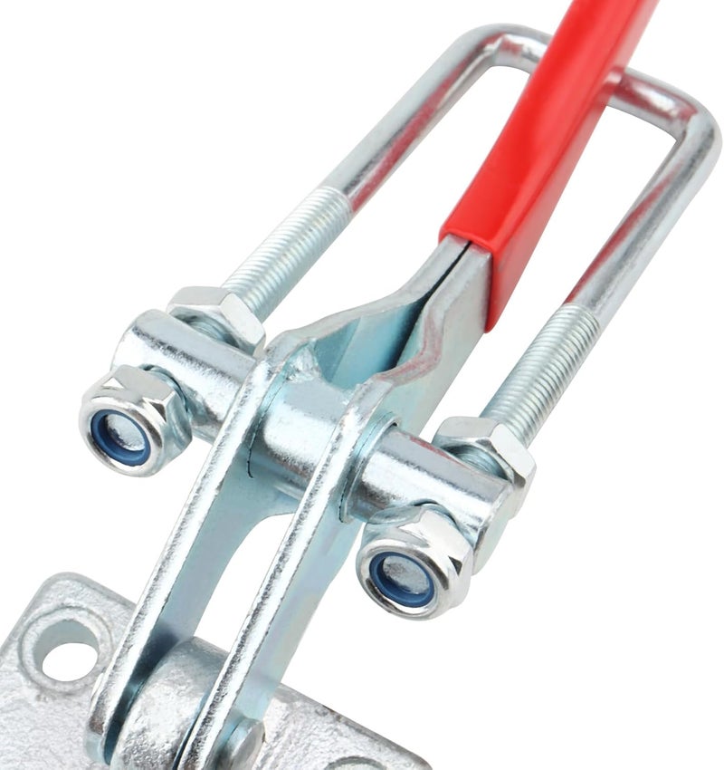 HOIGON 2 PCS 4000Lbs U-Hook Heavy Duty Latch Clamp, CH-40370 Adjustable Cast Alloy Steel Pull Action Clamp with Threaded U-Bolt and Rubberized Lever - Image 4