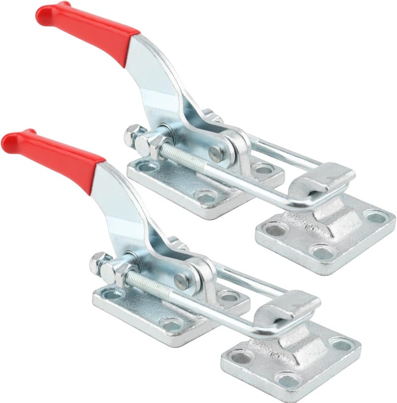 HOIGON 2 PCS 4000Lbs U-Hook Heavy Duty Latch Clamp, CH-40370 Adjustable Cast Alloy Steel Pull Action Clamp with Threaded U-Bolt and Rubberized Lever - Image 1