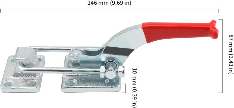 HOIGON 2 PCS 4000Lbs U-Hook Heavy Duty Latch Clamp, CH-40370 Adjustable Cast Alloy Steel Pull Action Clamp with Threaded U-Bolt and Rubberized Lever - Image 2