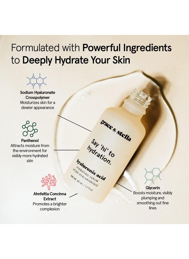 Grace & Stella - Hyaluronic Acid Serum (0.34 Fl Oz/10 Ml) Hyaluronic Acid Serum For Face Acido Hialuronico Face Serum For Women Hydrating Serum To Remove Fine Lines, Wrinkles Anti Aging Serum - Image 1