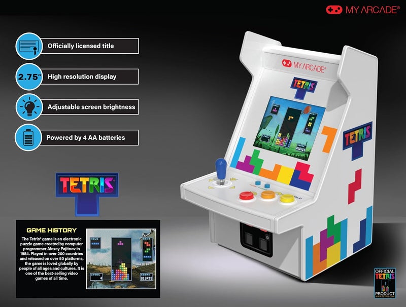 My Arcade Tetris Micro Player Pro: Mini Retro Arcade, Handheld Video Game, Strategy Games, 2.75" Screen, Tetris Game - Image 3