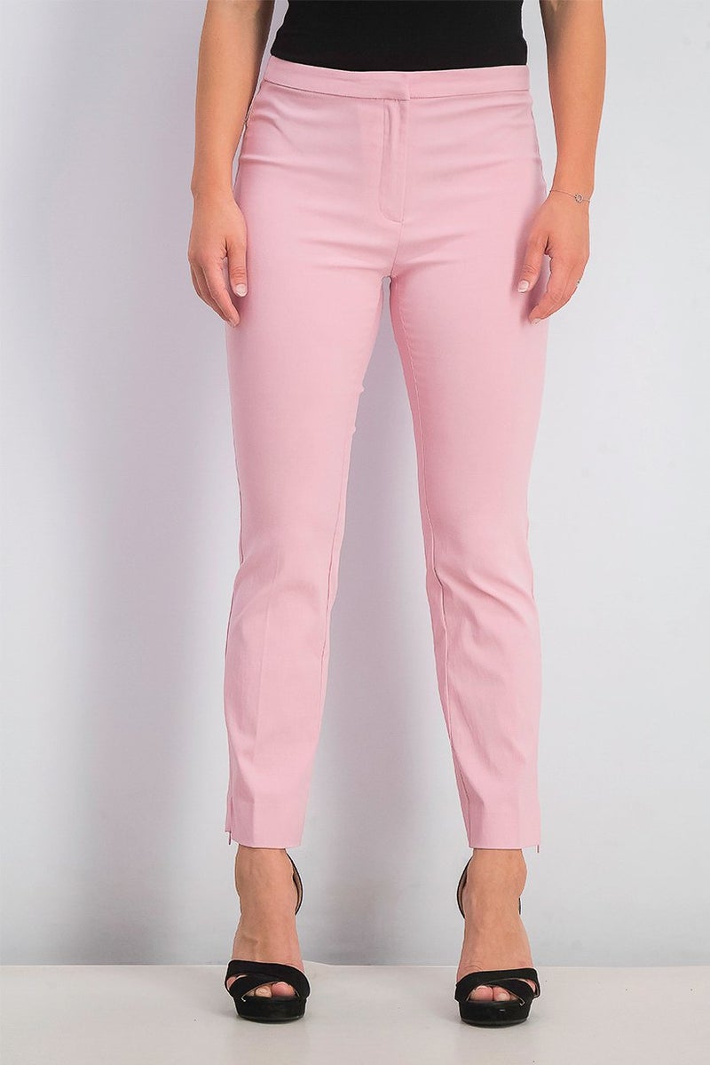 MANGO Women Plain Pants, Pink - Image 1