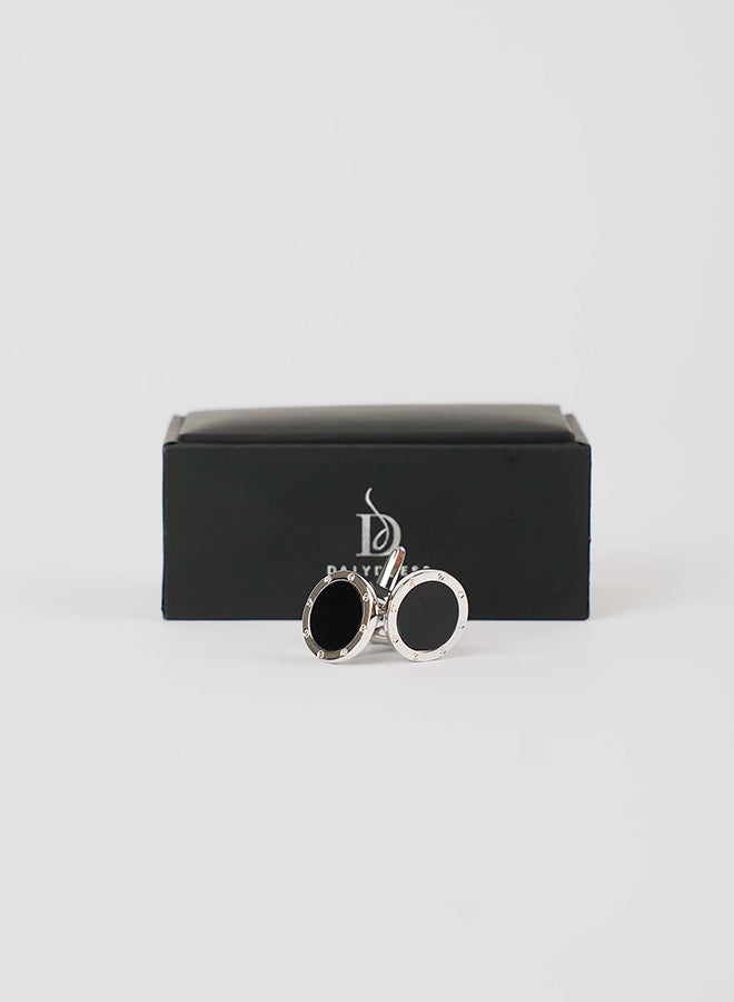 Dalydress Men Cuff-Link R Silver/Black - Image 1