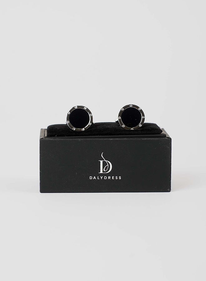 Dalydress Men Cuff-Link R Silver/Black - Image 2