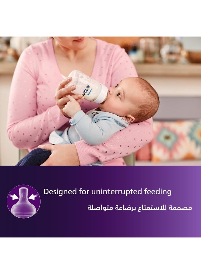 فيليبس زجاجة رضاعة فيليبس أفنت المضادة للمغص للأطفال خالية من مادة BPA، سعة 125 مل، عبوة من قطعتين - Image 3