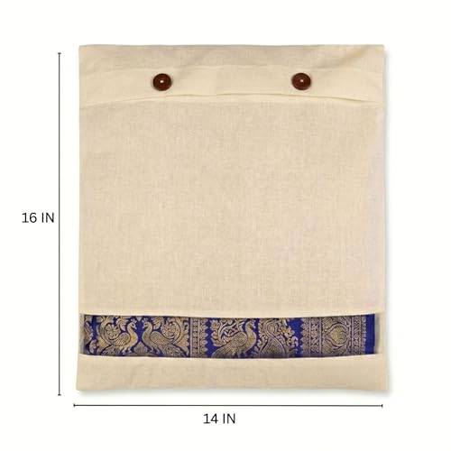 Gowloz Cotton Saree Cover Bags with Button Closure Pack of 6 | Breathable Clothes Storage Organizer for Saree, Garments & Wardrobe Use | Reusable Dustproof Bags - Image 3