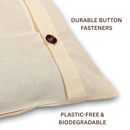 Gowloz Cotton Saree Cover Bags with Button Closure Pack of 6 | Breathable Clothes Storage Organizer for Saree, Garments & Wardrobe Use | Reusable Dustproof Bags - Image 4