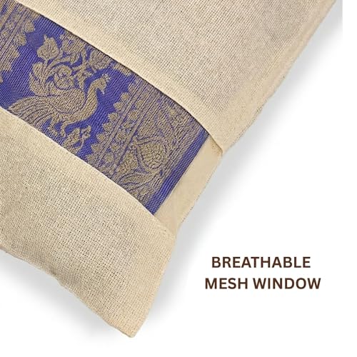 Gowloz Cotton Saree Cover Bags with Button Closure Pack of 6 | Breathable Clothes Storage Organizer for Saree, Garments & Wardrobe Use | Reusable Dustproof Bags - Image 2