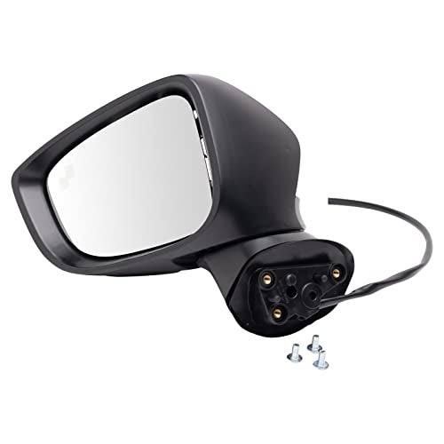 TRQ Driver & Passenger Side Power Mirror Set Smooth Black without Heat with Blind Spot Indicator Compatible with 2017-2021 Mazda 6 MA1320231 MA1321231 - Image 4