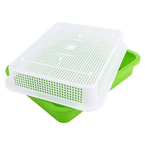 Homend 5 Pack Seed Sprouter Tray With Lid, Seed Germination Tray BPA Free Nursery Tray For Seedling Planting Great For Garden Home Office (5),Green, White - Image 5
