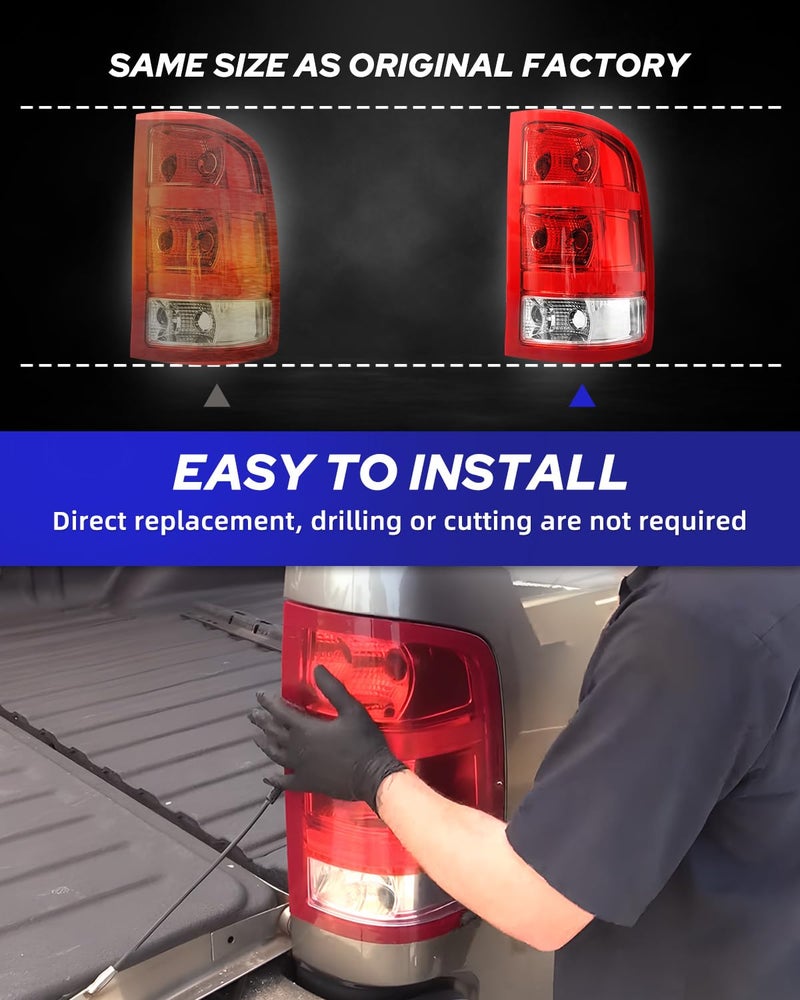 AUTOONE - For 2007-2013 GMC Sierra Tail Light Assembly Factory Taillights, Compatible with GMC Sierra 1500 2500HD 3500HD, Passenger Side(RH) - Image 5