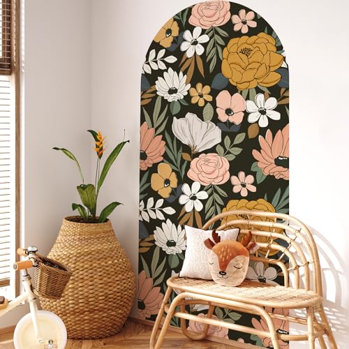 VePret Flower Arch Wall Decals Peel and Stick, Large Floral Vinyl Wall Stickers, Removable Leaves Home Decor Art Wallpaper for Bedroom Living Room Classroom Office - Image 4