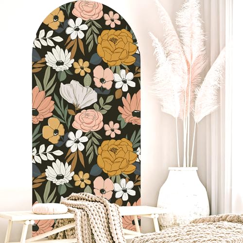 VePret Flower Arch Wall Decals Peel and Stick, Large Floral Vinyl Wall Stickers, Removable Leaves Home Decor Art Wallpaper for Bedroom Living Room Classroom Office - Image 5