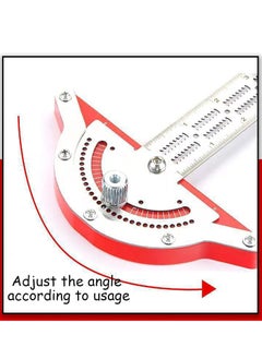 Excefore Wood Workers Edge Rule,Woodworking Edge Ruler Protractor Angle Finder T Ruler Stainless Steel Angle Measure Tool, 0-70 Grad T-Type Woodwork Ruler for Carpentry Household DIY (15 inches)  - Image 3