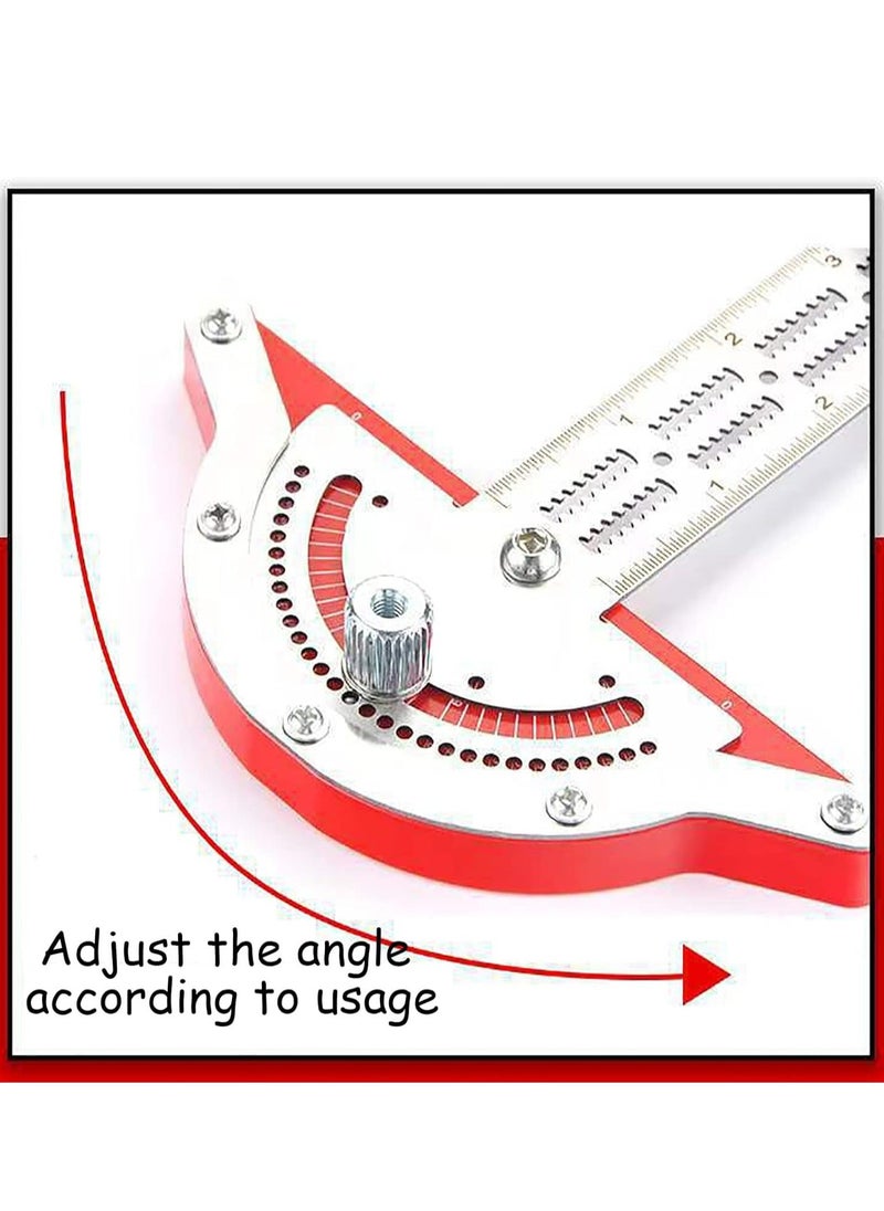 Excefore Wood Workers Edge Rule,Woodworking Edge Ruler Protractor Angle Finder T Ruler Stainless Steel Angle Measure Tool, 0-70 Grad T-Type Woodwork Ruler for Carpentry Household DIY (15 inches)  - Image 3
