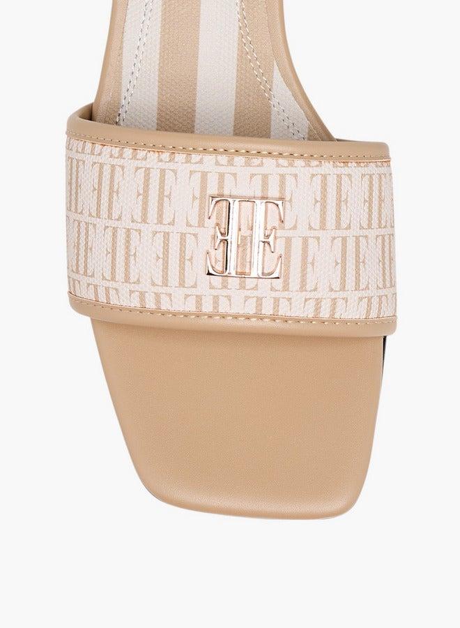 ايل صنادل نسائية بنعل سميك وطبعات شعار - Image 4