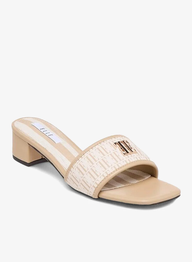 ايل صنادل نسائية بنعل سميك وطبعات شعار