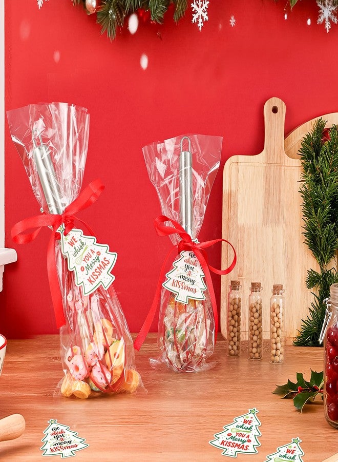 Vynium 12 Sets 10 Inch Christmas Whisk Baking Gifts, DIY Fillable Christmas Tree Ornaments, Xmas Colored Silicone Whisks for Xmas Employee Neighbor Cooking Supplies Xmas Stocking Stuffers Candy Holder - Image 4