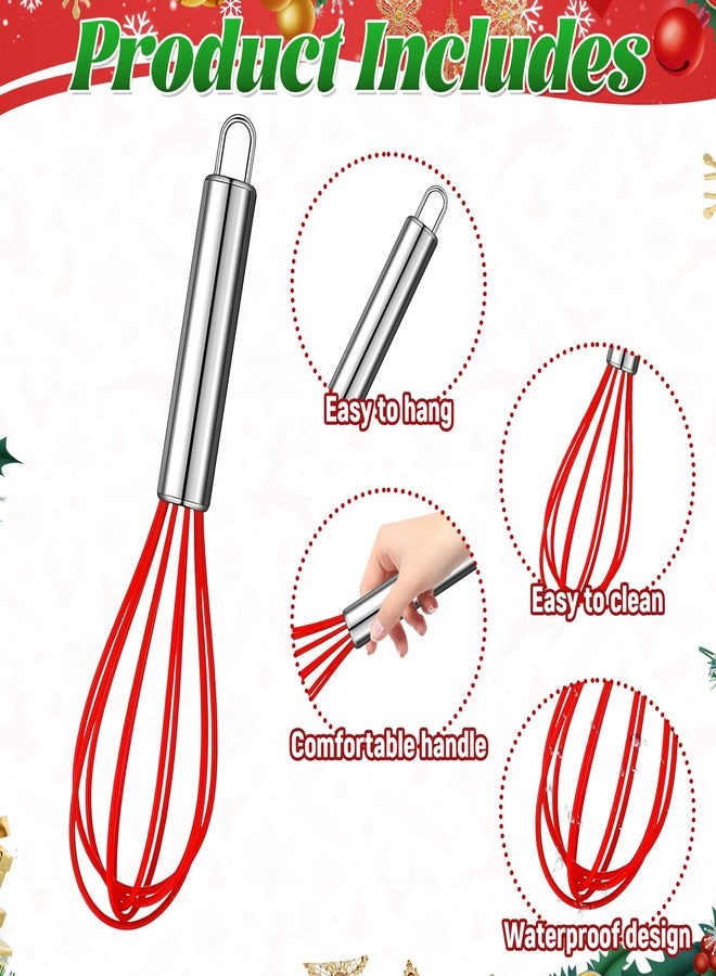 Vynium 12 Sets 10 Inch Christmas Whisk Baking Gifts, DIY Fillable Christmas Tree Ornaments, Xmas Colored Silicone Whisks for Xmas Employee Neighbor Cooking Supplies Xmas Stocking Stuffers Candy Holder - Image 2