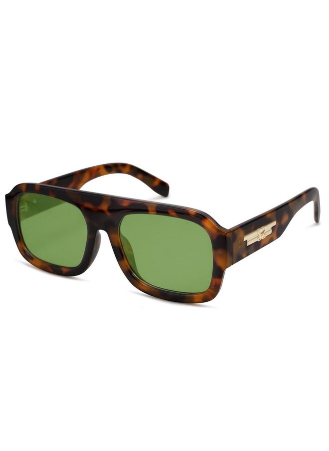Sojos Trendy Square Aviator Sunglasses For Womens Mens Polarized Plastic Frame Flat Top Designer Inspired Shades Uv400 Sun Glasses Sj2281  - Image 1
