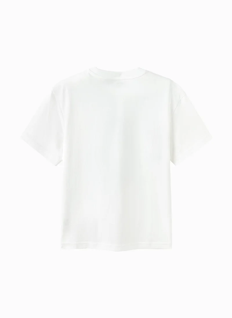 Balabala White Kids Boys Round v-neck short-sleeved T-shirt for Men | Best Price UAE