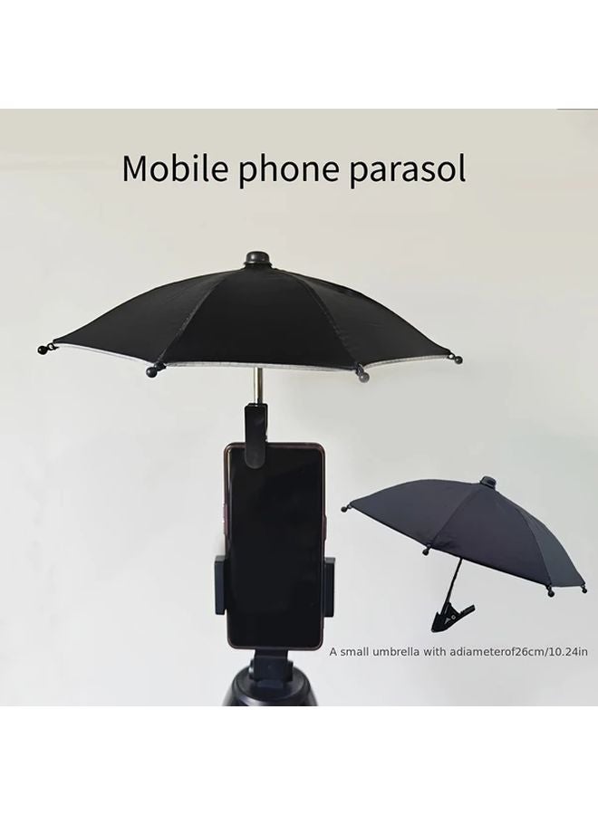 2pcs Pink Mini Sunshade Umbrella with Clip for Outdoor Photography UV Protection Anti Glare - Image 2
