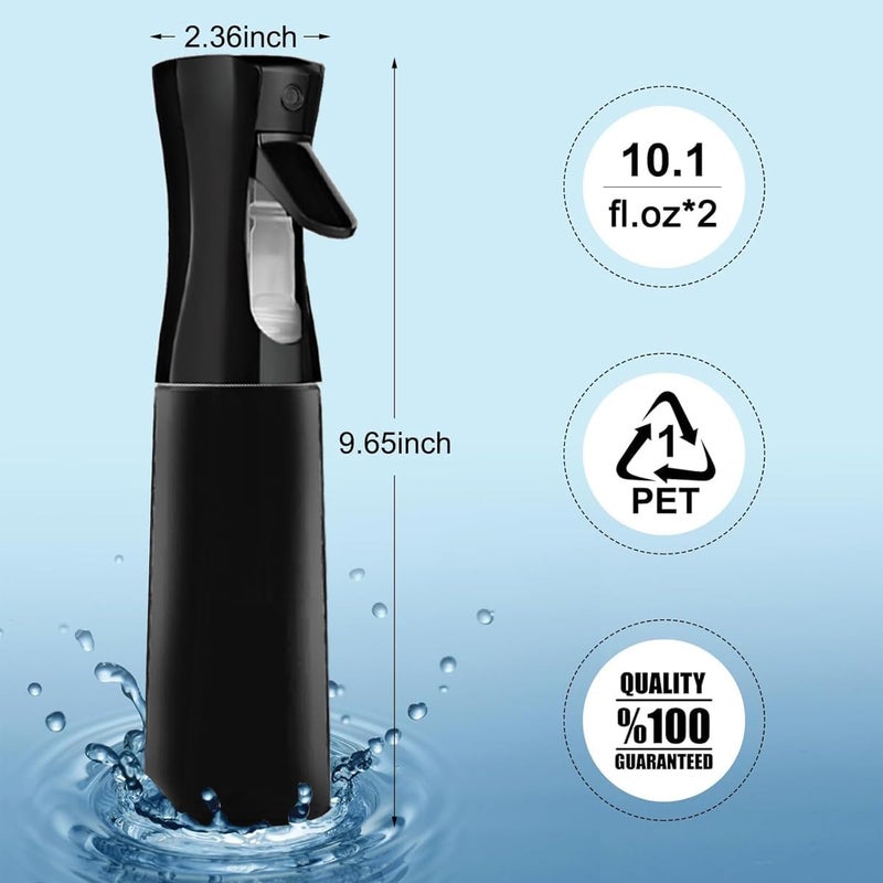 SUROQUE 300 ml Fine Black Mist Spray Bottle - Continuous Spraying for Hair, Plants, Cleaning - Multi-Purpose Water & Alcohol Sprayer - Image 1