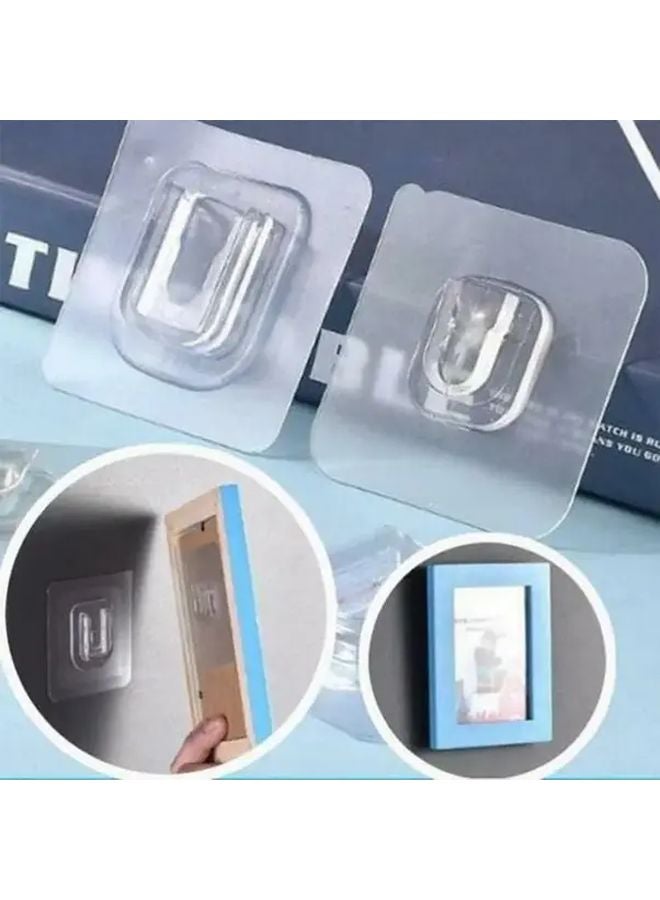 10pcs Strong Transparent Double Sided Adhesive Wall Hooks For Kitchen And Bathroom Storage - Image 5