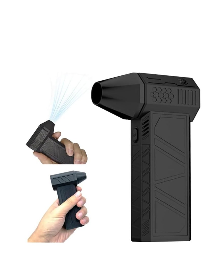 Powerful Blower with High Speed Duct Fan, 2024 New Jet Mini Dry Blower Mini Turbo Violent Fan Portable Hand Held Powerful Fan Mini Turbo Jet Fan Turbo Violent Fan for Car Home Clean (Black-a) - Image 1