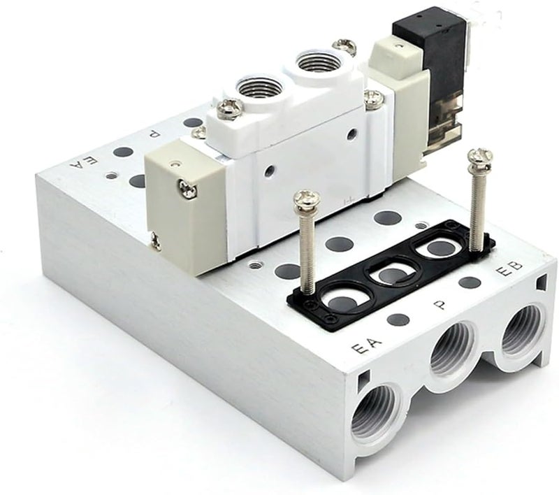 SY5120 3F Solenoid Valve Air Exhaust Manifold Pneumatic Base Valve Station with Gaskets - Image 5