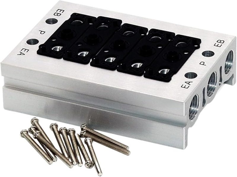 SY5120 3F Solenoid Valve Air Exhaust Manifold Pneumatic Base Valve Station with Gaskets - Image 1